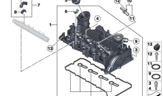 Junta tórica (O-Ring) OEM 11127823944 para BMW {E81, E82, E87, E88, F20, F21, F22, F23, F30, F31, F32, F33, F34, F36, G20, G21, E90, E91, E92, E93, F45, F46, E60, E61, F07, F10, F11, G30, G31, F06, F12, F13, G32, F01, F02, G11, G12, E84, F48, E83, F