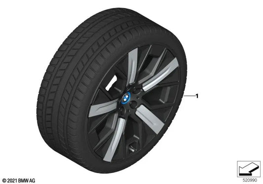 Complete soft compound winter wheel for BMW I20 (OEM 36115A72C35). Original BMW
