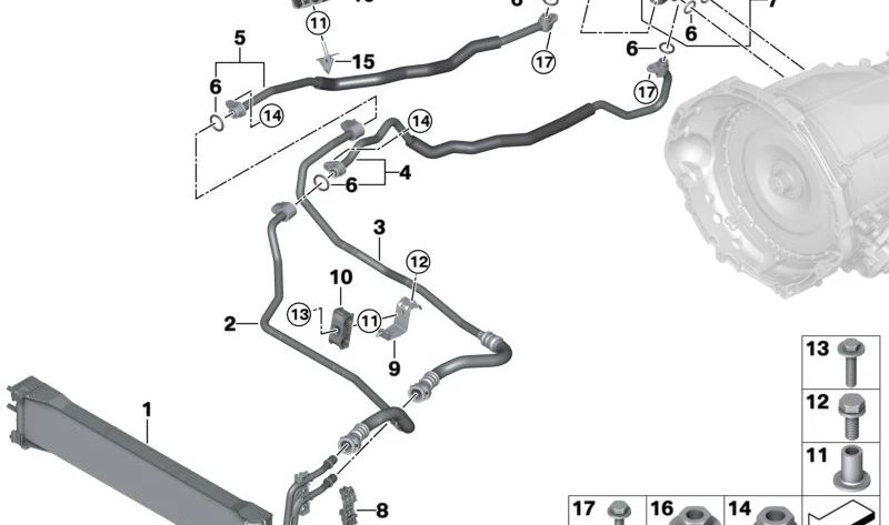 Refroidisseur d'huile de transmission pour BMW G09 (OEM 17218842409). BMW d'origine