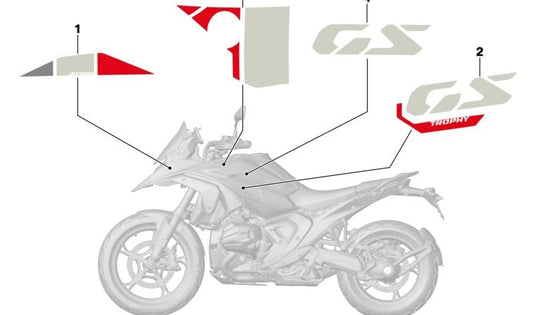 Revestimiento lateral izquierdo OEM 51145A6F851 para BMW Motorrad R 1300 GS. Original BMW Motorrad.