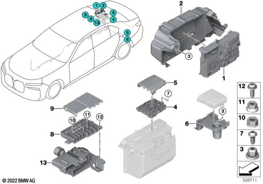 BMW G22 Vite, G23, G83 Series 5 G60, 7 G70 Serie, X1 F48, F49 (OEM 07129909270). BMW originale