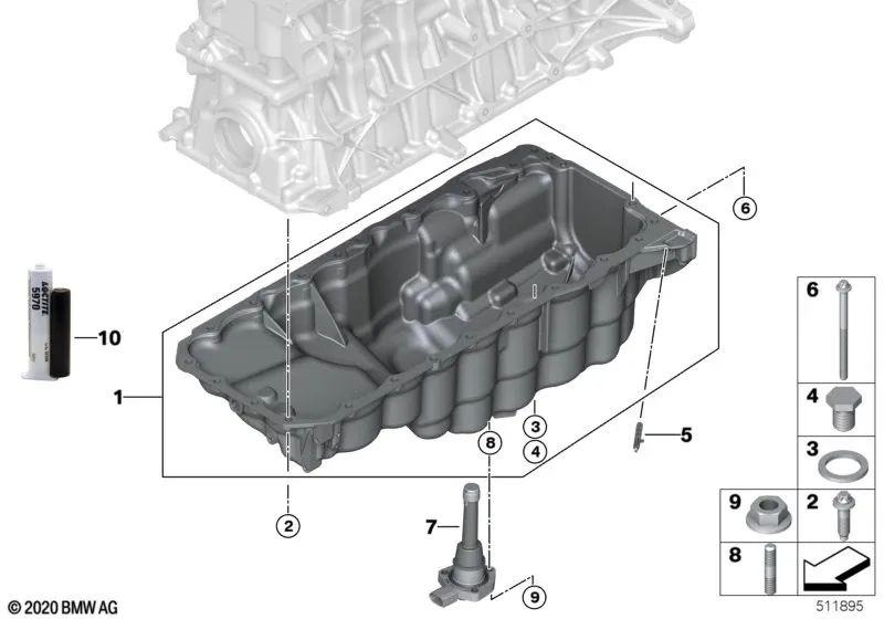 BMW Oil Series 2 G87 Series, série 3 G80, 4 G82 Série (OEM 11138092311). BMW d'origine