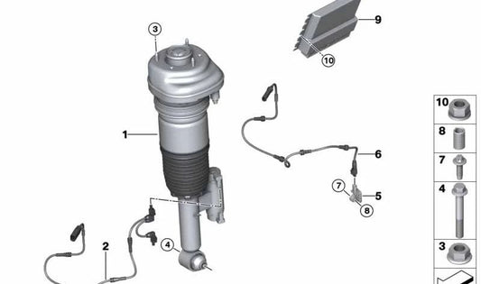 Cable adaptador VDC izquierdo OEM 37106869075 para BMW G11, G12. Original BMW.