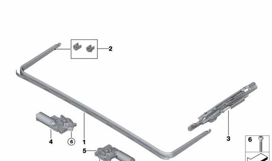 Panoramic roof opening motor OEM 67617933140 for BMW F40, F39. Original BMW.
