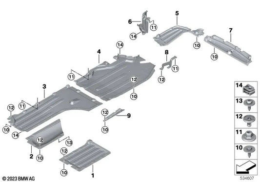 Untere Abdeckung des linken Tanks für BMW G07, G07N (OEM 51759477805). Original BMW.