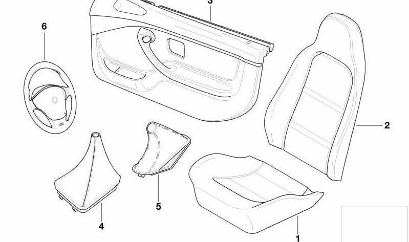 Paggestiti in pelle per leva per ingranaggi OEM 25118011842 per BMW E36, Z3. BMW originale.