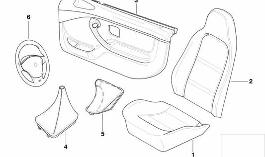 Leather bellows for gear lever OEM 25118011842 for BMW E36, Z3. Original BMW.