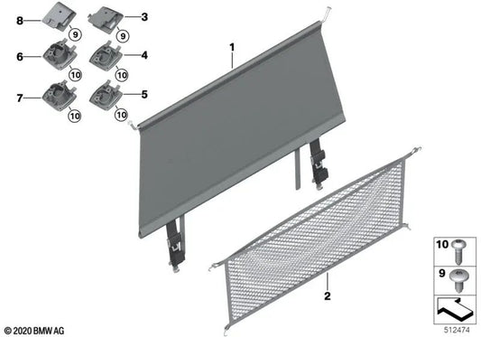 Rear Right Side Separator Net Mounting Cover for BMW X5 F95, G05 (OEM 51477479758). Original BMW.