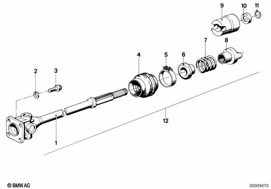 Kardan for BMW F07, F10, F11, F06, F12, F13, F01N, F02N (OEM 26111237180). Genuine BMW.