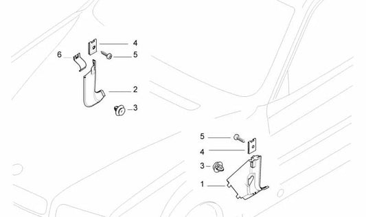 Panel lateral derecho del salpicadero OEM 51438174810 para BMW Serie 7 E38. Color antracita. Original BMW.