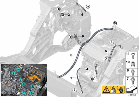 Cabo de massa para BMW i01, i01N (OEM 12428617778). BMW original.