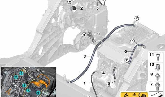 Soporte OEM 12428631964 para BMW i3 (I01, I01N). Pieza original BMW.