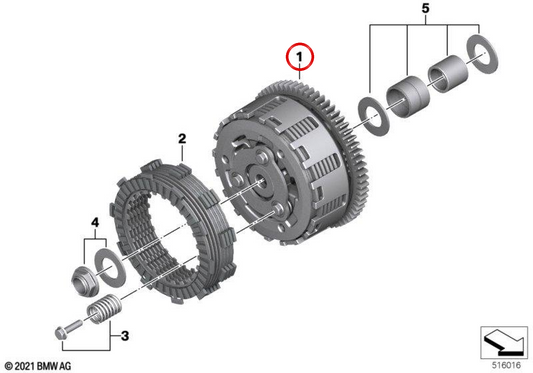 Embrayage OEM 21211686969 pour motos BMW G 310 GS, G 310 R. BMW Motorrad d'origine.