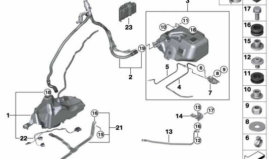 SCRY SYSTEM OEM 16197410720 pour BMW F30, F31, F32, F33, F36. BMW d'origine.