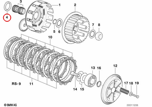 Support d'embrayage 25x35x2 OEM 21212343164 pour motos BMW F 650, F 650 ST, F 650 CS, F 650 GS, F 650 GS Dakar, G 650 GS, G 650 X... et plus. Original BMW Motorrad.