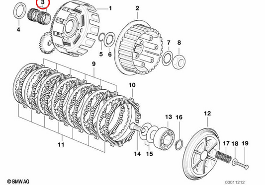Cage à aiguilles OEM 21212343166 pour motos BMW F 650, F 650 GS, G 650 X... et plus. BMW Motorrad d'origine.