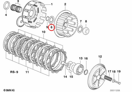Unterlegscheibe Anschlagkupplung 20X38X3 OEM 21212343167 für BMW Motorräder F 650, F 650 ST, F 650 CS, F 650 GS, F 650 GS Dakar, G 650 X... und mehr. Original BMW Motorrad