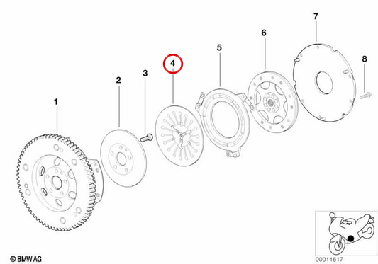 Ressort à diaphragme OEM 21212345597 pour motos BMW R1150GS, R850R, R1200C, R1100S, R1150RT... et plus encore. BMW Motorrad d'origine.