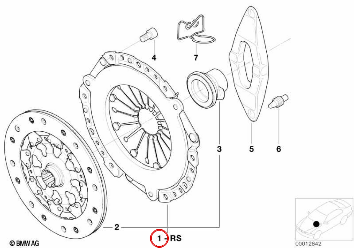 Clutch game 228mm OEM 21217515140 for BMW E46 320i/320CI, E39 520i, Z3 2.0/2.2i ... and more. Original BMW.