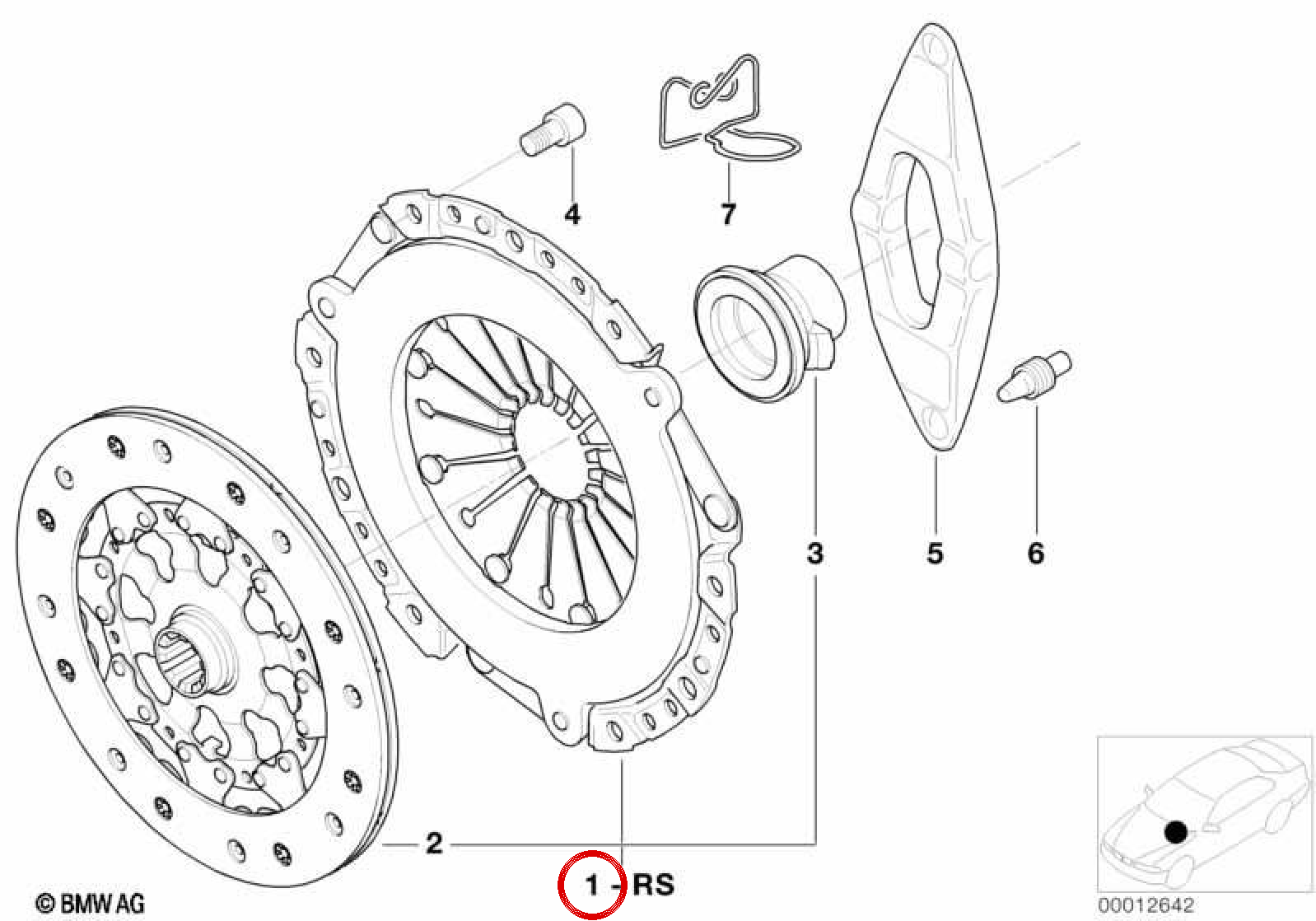 Clutch game 228mm OEM 21217515140 for BMW E46 320i/320CI, E39 520i, Z3 2.0/2.2i ... and more. Original BMW.