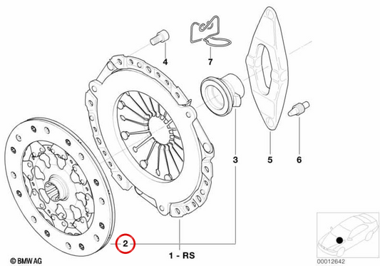Disco di frizione OEM 21217520844 per BMW E46. BMW originale.