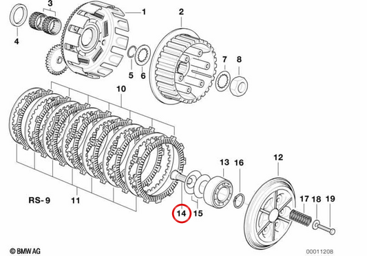 Corpo de embraiagem OEM 21217685374 para motos BMW F 650, F 650 ST, F 650 CS, F 650 GS, F 650 GS Dakar. Original BMW Motorrad.