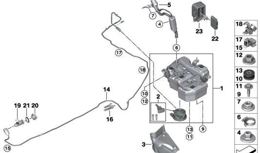 Soporte unidad de control OEM 16197499306 para BMW F44. Original BMW.