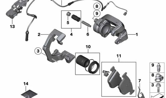 ABS/BVA line bracket left OEM 34516789833 for BMW 5 Series GT (F07). Original BMW.