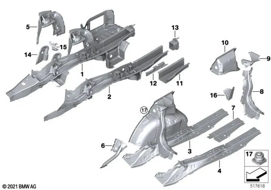 Left trunk partition support for BMW 2 Series G42, G87, 3 Series G20, G20N, G28, G28N, G80, 4 Series G22, G82 (OEM 41007488061). Original BMW