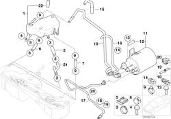 Tubería de barrido trasera OEM 16116753211 para BMW Serie 3 E46 325i, 330i... y más. Original BMW.