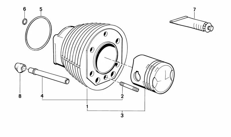Cilindro 'Nikasil' para BMW (OEM 11111337251). Original BMW