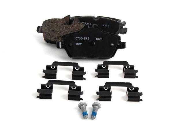Juego de pastillas de freno sin asbesto OEM 34116772892 para MINI R55, R56, R57, R58, R59. Recambio original MINI. Compatibles con versiones Cooper manual y automático.