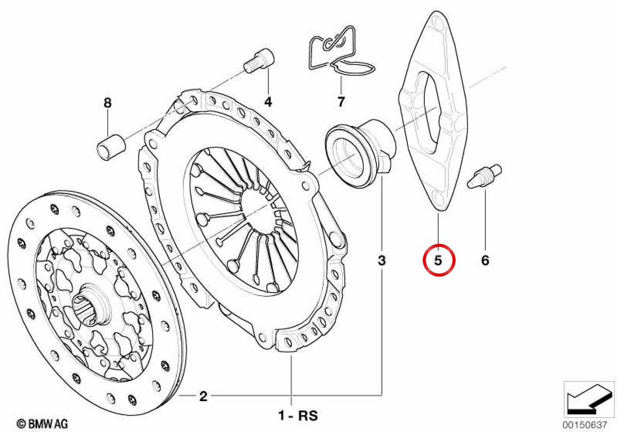 Oema Decerbarge Lever 21511204229 für BMW E21, E30, E36, E46, E90, E92, E93, E12, E28, E34, E39, E60, E24, E63, E64, E23, E32, E38, E31, Z1, Z1, Z3, Z3. Original BMW.