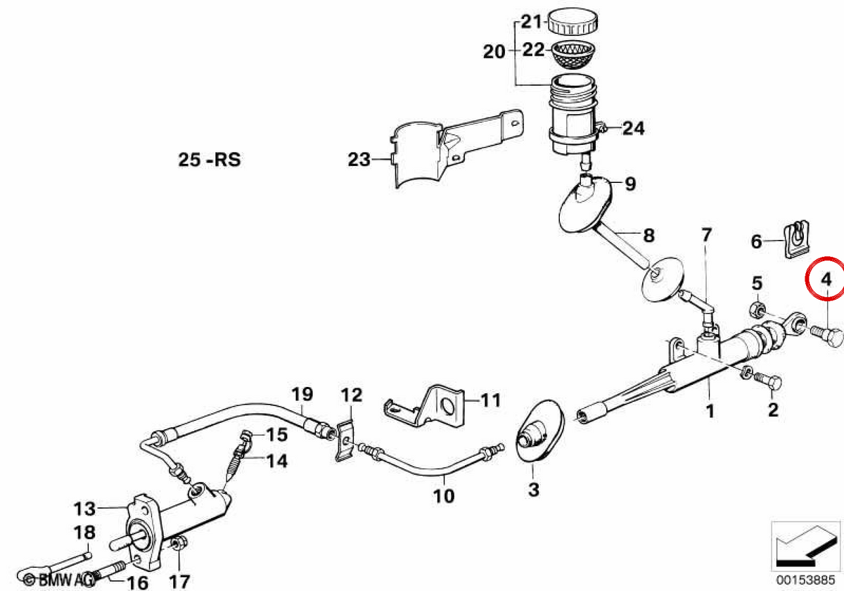 VITE OEMDDRENDER 21521151447 per BMW E30, E28, E34, E24, E32, E31, Z1. BMW originale.