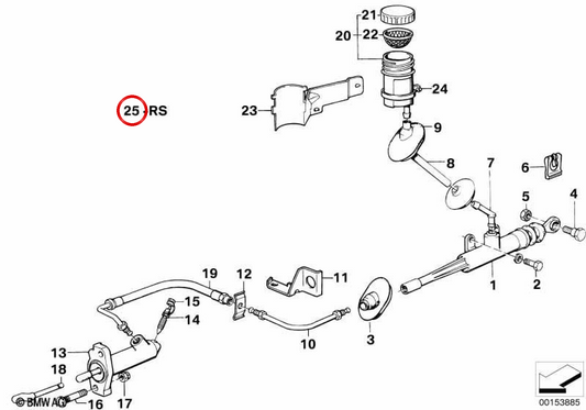 Reparatursatz für Kupplungs-Hauptzylinder OEM 21521157655 für BMW E30, E28, E34, E24, Z1... und mehr. Original BMW.