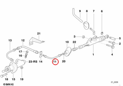 Bolt-on duct for BMW E36 (OEM 21521162149). Original BMW.