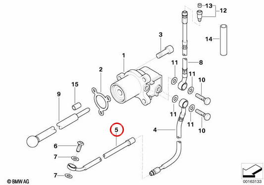 Tubo pressione frizione OEM 21522333451 per BMW Motorrad K1200LT (1998-2009). BMW Motorrad originale.