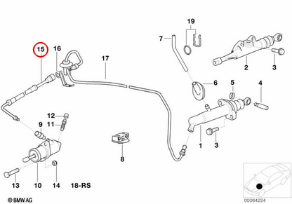 Tubería hidráulica OEM 21526751466 para BMW E39, E38, E53, E52. Original BMW.