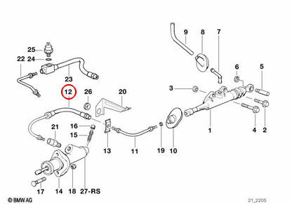 CLACKET TUYAL OEM 2152675376 pour BMW E81, E87, E90, E91, E92, E93. BMW d'origine.