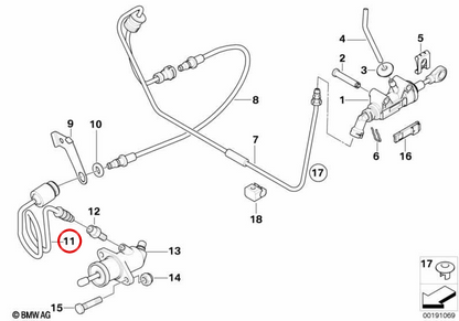 OEM -Hydraulikrohr 21526774282 für BMW E60, E61, E63, E64. Original BMW.