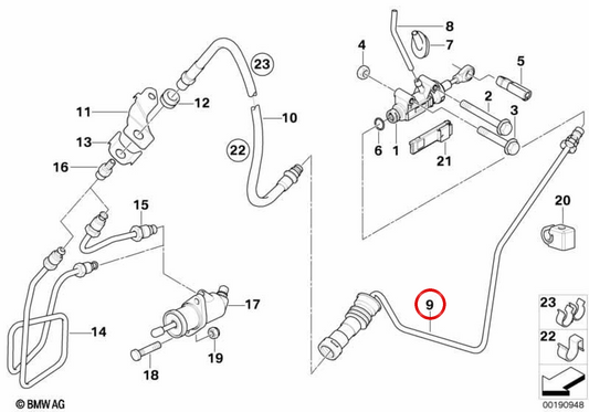 Tubo idraulico OEM 21526864482 per BMW E89. BMW originale.