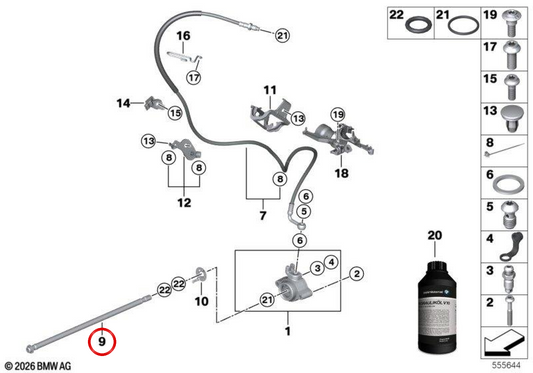 Asta di spinta della frizione OEM 21527923967 per BMW Motorrad R 1300 GS (RKA1) e R1300 GS Adventure (RKA2). Compatibile con i modelli dal 2023. BMW MOTORAD SOSTITUZIONE ORIGINALE.