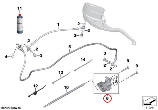 Clutch slave cylinder OEM 21529457257 for BMW motorcycles R18, R18 Classic, R18 Roctane, R18 B, R18 Transcontinental... and more. Original BMW Motorrad.