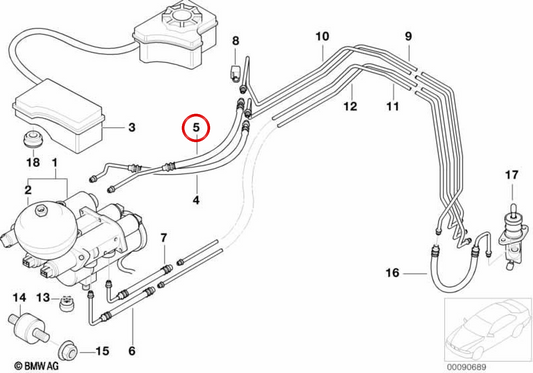 OEM change hose 2153228340 for BMW E36. Original BMW.
