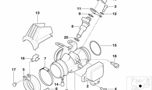 Mariposa de estrangulador derecha OEM 13541340614 para motos BMW R1100RS, R1100RT. Original BMW Motorrad.