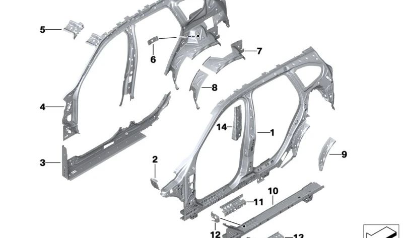 Refuerzo entrada derecha OEM 41007436188 para BMW F46 y F49. Compatible con todos los modelos mencionados. Recambio original BMW.
