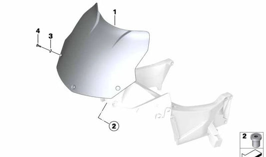 Ldrabrisas Dome OEM 7160769114 para BMW Motorrad R 1200 Gs (K50), R 1200 GS Adventure (K51), R 1250 Gs (K50), R 1250 GS Adventure (K51). BMW Motorrad original.