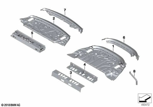 Right Partition Bracket for BMW F92, G15 (OEM 41007496152). Original BMW.