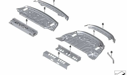 Supporto a sinistra per il campione Bush OEM 41007496151 per BMW F92, G15 {M8 Competition, 840d XDrive, 840i, M850i ​​XDrive}. BMW originale.