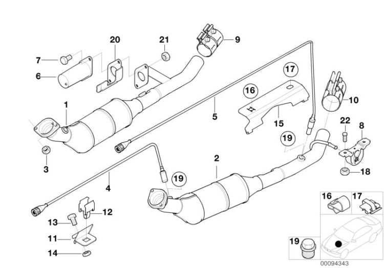 Tornillo hexagonal OEM 07119913019 para BMW E46, X5 E53, 2500-3.3Li y más. Original BMW.
